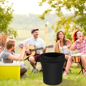 3pcs 32 Gallon Stretch Spandex Trash Can Covers, Premium Black Outdoor Waste Container Cover Fitted Garbage Can Cover for Round Waste Container Bin, Not Include Tran Can