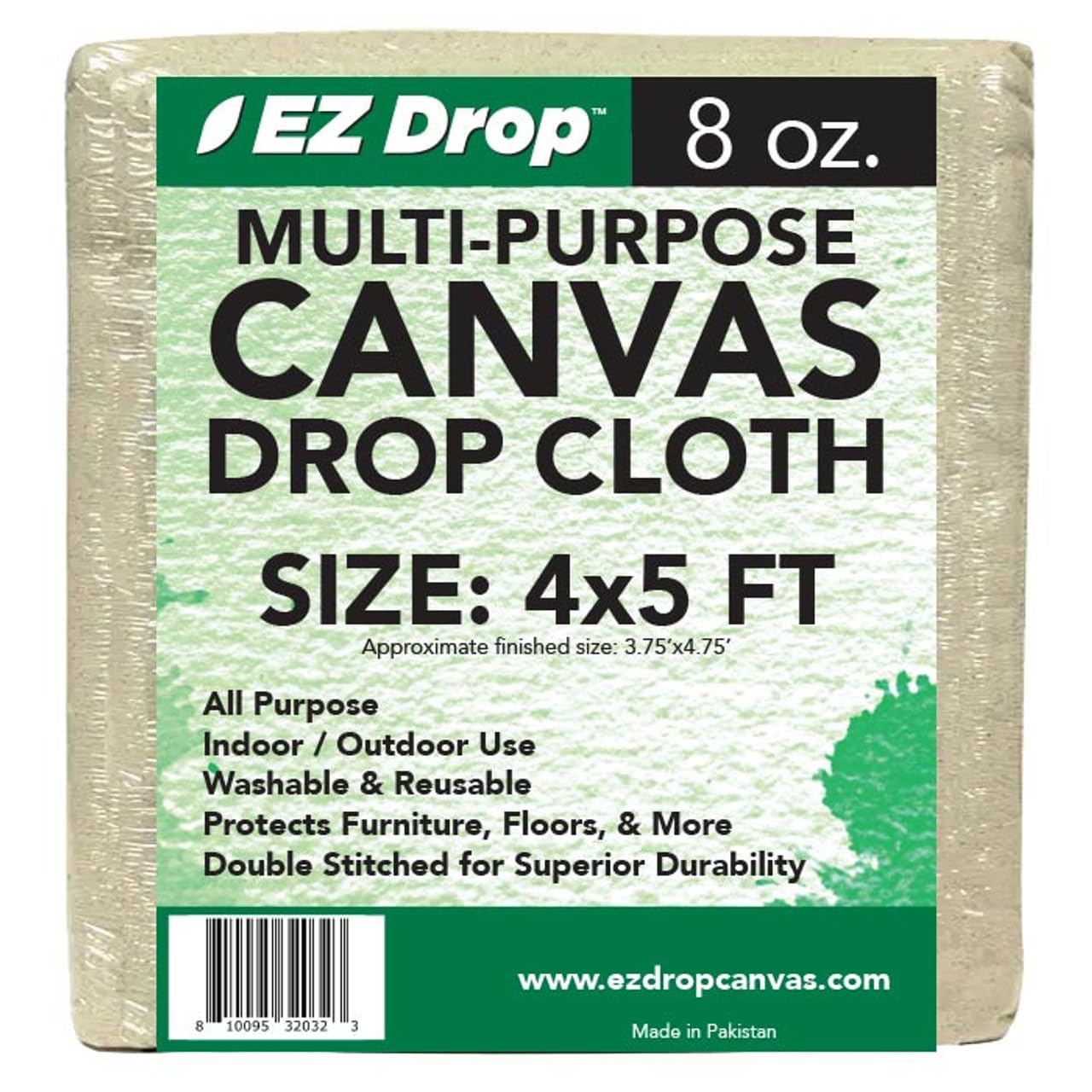 EZ Drop Painter's Canvas Fabric Drop Cloth for Painting (4 ft. x 5 ft.)