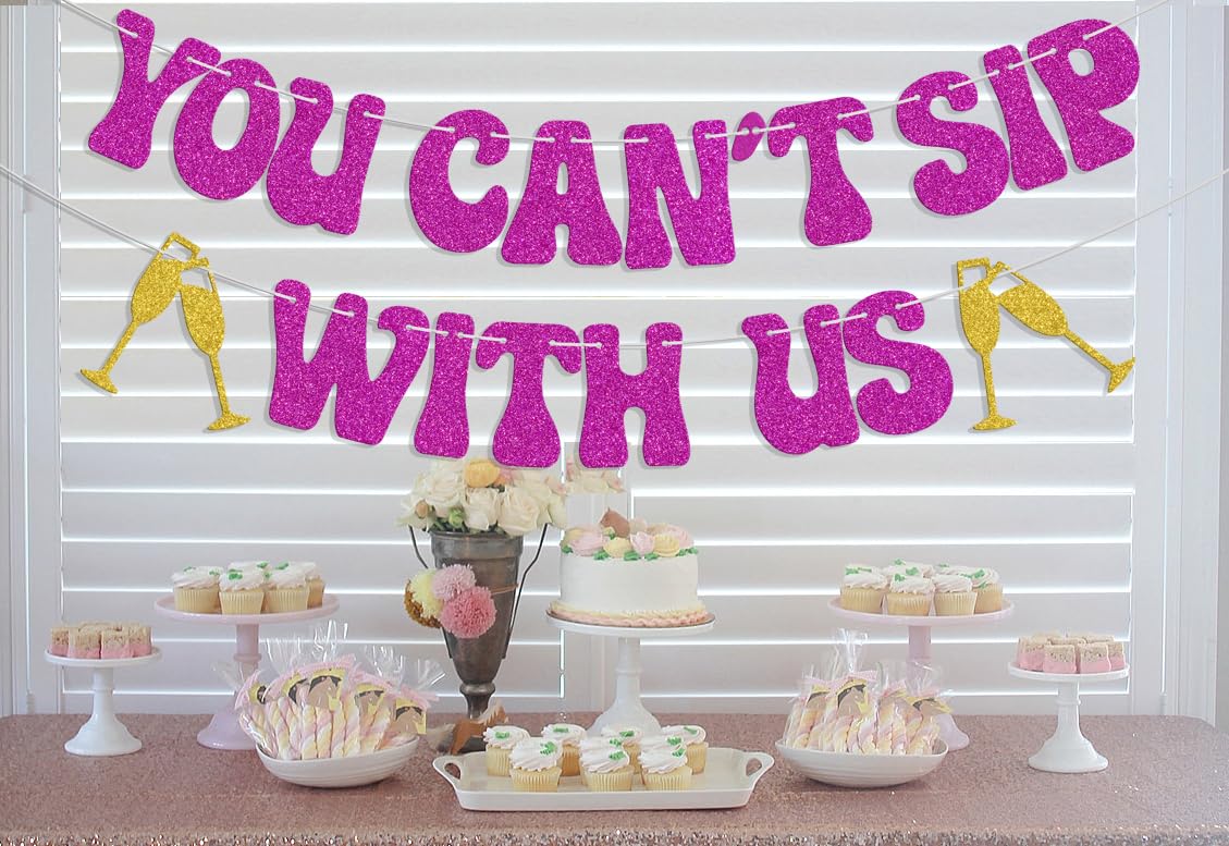 You Can't Sip With Us Banner, Mean Girl Party Decorations, Girls Night Decorations, Mean Girl Birthday Bachelorette Wedding Bridal Shower Party Decor Supplies Rose Red