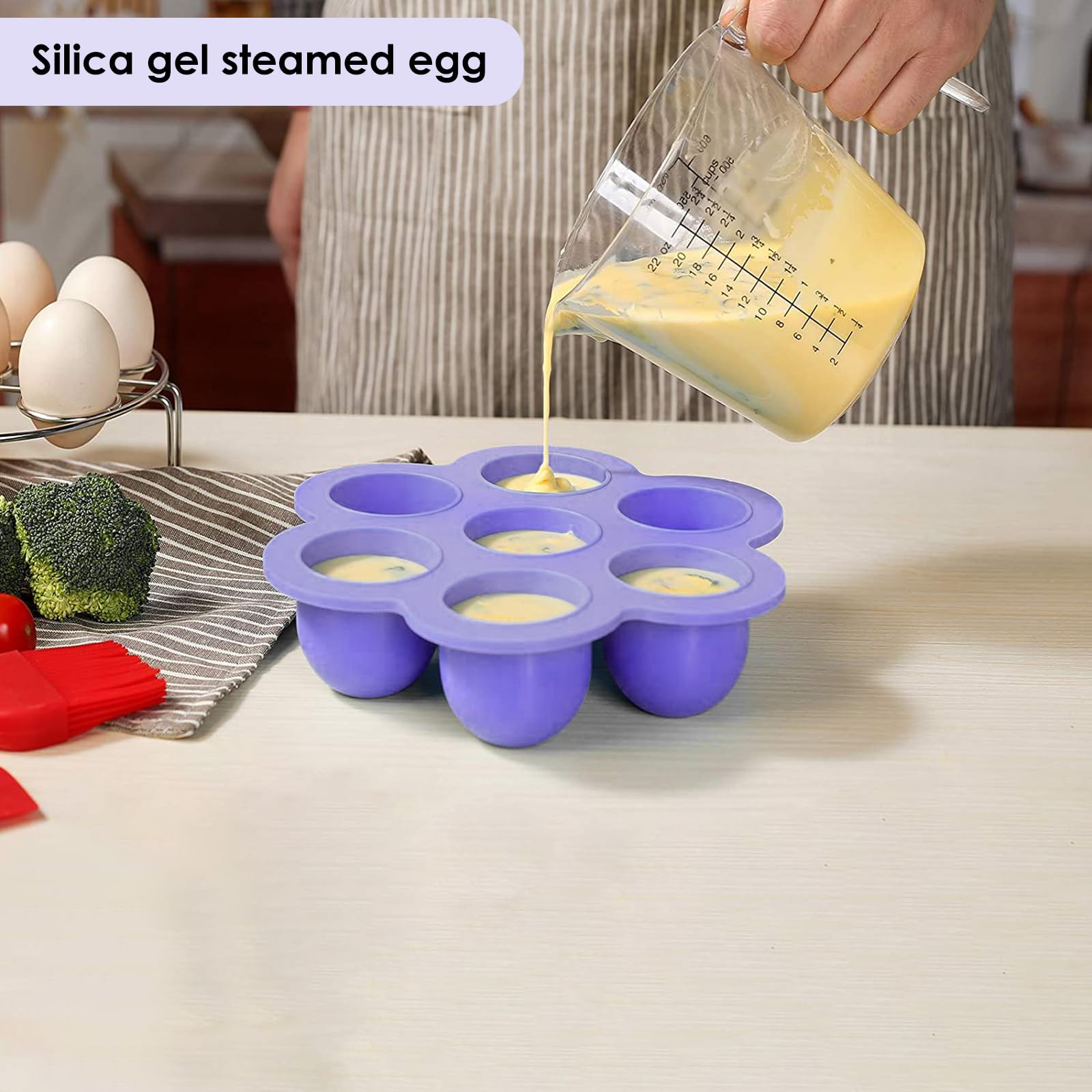 SHIDOW Silicone Egg Bites Molds for Instant Pot Accessories, Fit Instant Pot 5,6,8 qt Pressure Cooker, Silicone Egg Mold for Home Pressure Cookers Kitchen Restaurant.