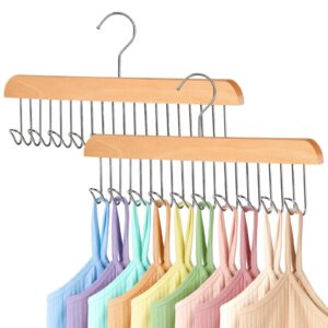 Fitnice 2 Pack Bra Hanger, Belt Hanger for Closet with 20 Metal Hooks Tank Top Hanger Space Saving Tie Rack for Men Closet Organizers and Storage Hanging for Sport Bra, Belt, Tie, Scarf, Lingerie