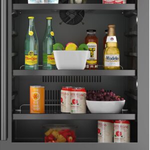 Avallon ABR241BLSS 24 Inch Wide 140 Can Energy Efficient Beverage Center with LED Lighting, Double Pane Glass, Touch Control Panel and Left Swing Door