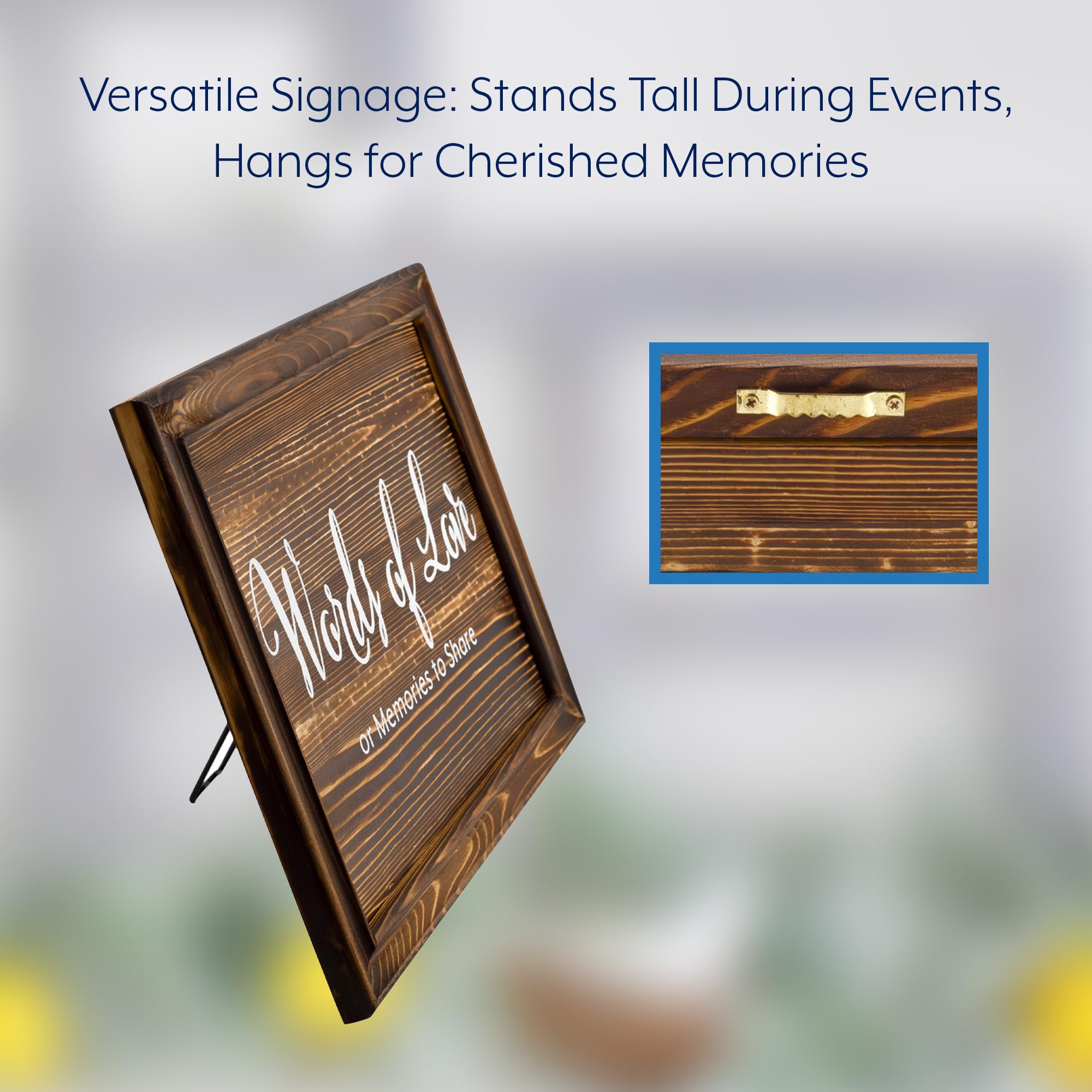 Darware Wedding Guest Book Alternative: Wood Words of Love Wedding Sign w/ Note Cards for Receptions, Showers, Bereavement and Graduation