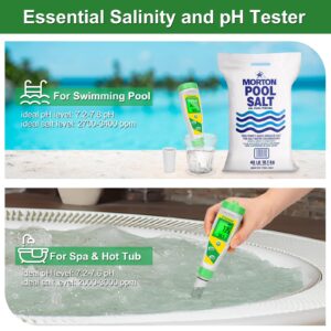 UIUZMAR Pool Salt Tester pH Meter for Saltwater Pool Digital Salinity Meter for Swimming Pool Hot Tub Spa Aquarium PPM EC Meter for Hydroponic Nutrient Solution TDS Meter for Drinking Water, RO System