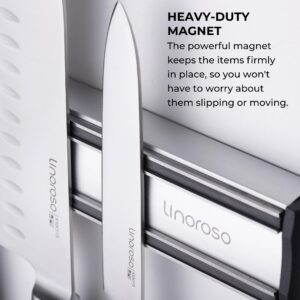 linoroso 5 Pcs Knife Set with Magnetic Knife Strip, Sharp High Carbon Stainless Steel Kitchen Knife Set for Cutting, Chopping & Slicing, Chef Knives Set with Magnetic Knife Holder for Wall