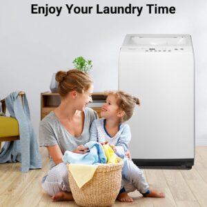 Smad 1.7 Cu. Ft Portable Washer, 12 LBS Washer Machine with 6 Programs and Wheels, Portable Washing Machine for Apartments, White