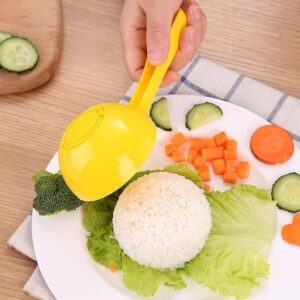 4 Pcs Rice Paddle Scoop Mold For Rice Ball Making, Non-stick Sushi Mold Rice Ball Scooper Rice Spatula Kitchen Gadge Yellow for Home Kitchen Restaurant Sushi Making Rice and Potato Servers