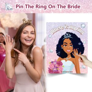 Bridal Shower Bachelorette Party Games, Pin The Ring on The African American Bride Game Bridal Shower Wedding Engagement Party Games Girls Night - 56 Guests