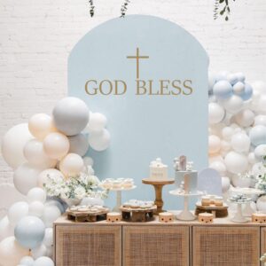 linzying god bless cross wall decal - god bless you stickers，god bless wall decor，god bless our home wall decor，god bless baptism decorations (god bless cross stickers)