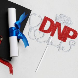 Red Glitter DNP Cake Topper, Class of 2024/DNP 2024/Officially DNP, 2024 DNP Graduation Party Decorations Supplies