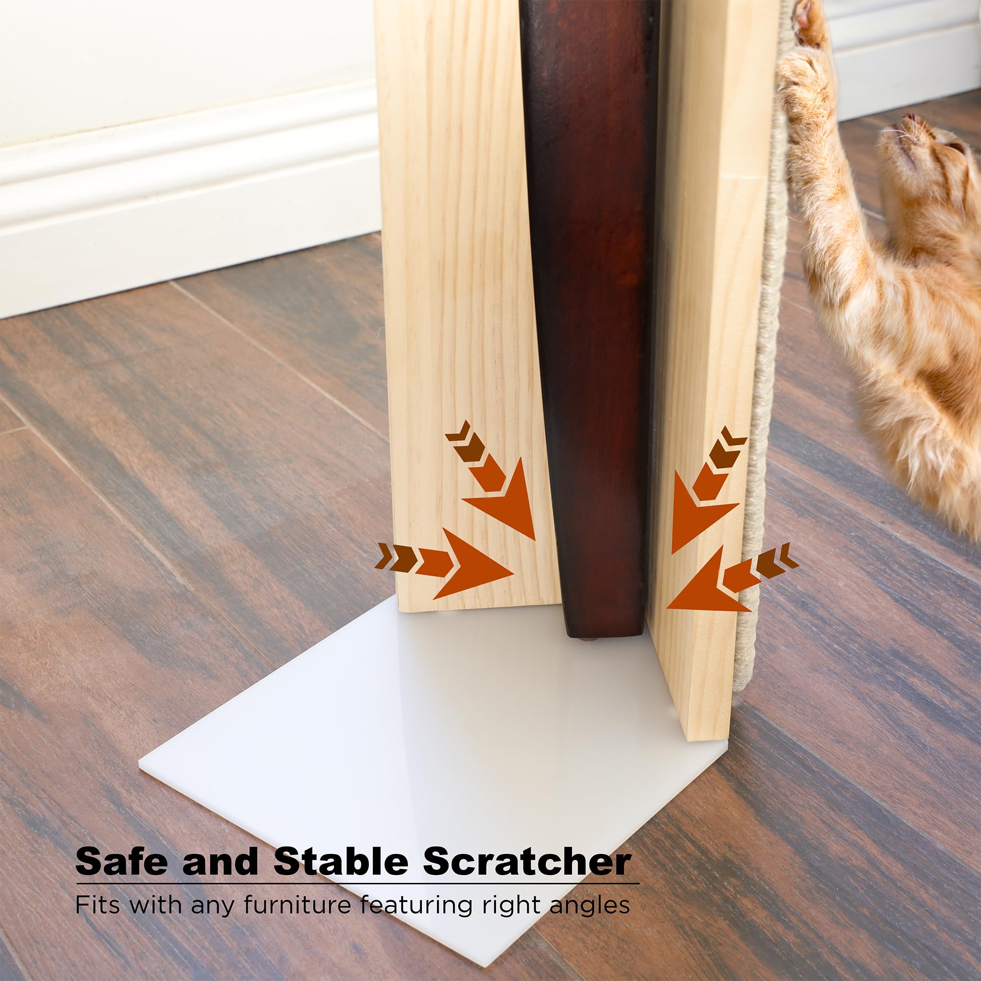 Jugglenaut Couch Corner Scratching Post w/Replaceable Scratch Pad - Stylish Indoor Cat Scratcher - Cat Scratching Board Furniture Protector- Scratch Post for Feline Fun & Satisfaction