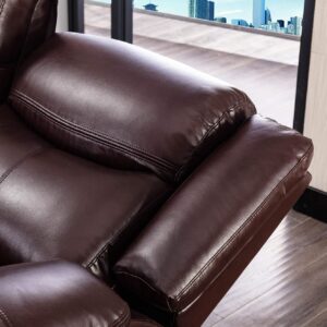 Familymill Breathable Leather Manual Reclining Loveseat for Living Room