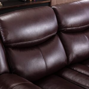 Familymill Breathable Leather Manual Reclining Loveseat for Living Room