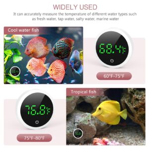 LOFICOPER Aquarium Thermometer, Digital Fish Tank Thermometer, Stick-on Reptile Thermometer with LED Touch Screen, Battery, for Fish, Aquatic Pets, Axolotl, Turtle, ℉