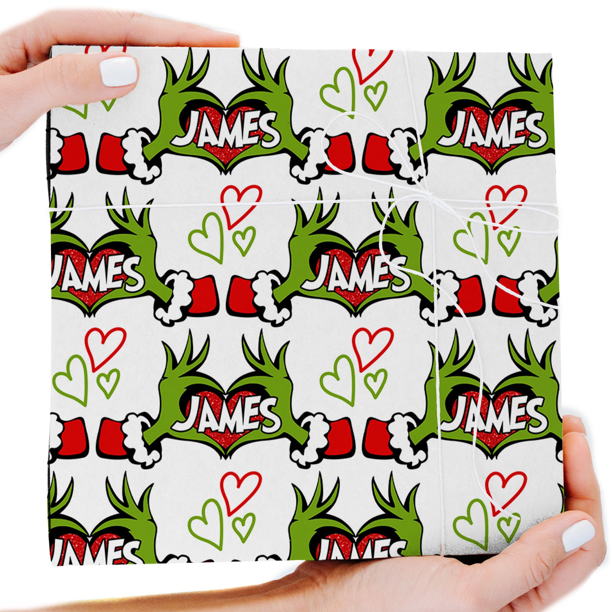 YESCUSTOM Personalized Name Wrapping Paper, 58"x23" Custom Christmas Wrapping Paper Rolls, Christmas Gift Wrap for Him Her Boys Girls Mom Dad