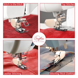 2024 Upgraded Open Toe Walking Foot W/Guide Plus Bonus 1/4" Quilting Foot - Fits Brother, Singer Sewing Machines