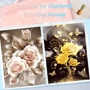 ZYNERY 2 Pack A3 Diamond Painting Storage Book Handheld, 60 Pages Diamond Art Portfolio, Large Diamond Art Storage Folder Suitable for 12x16 inch Diamond Painting (Pink + Blue)