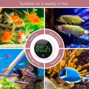 LOFICOPER Aquarium Thermometer, Digital Fish Tank Thermometer, Stick-on Reptile Thermometer with LED Touch Screen, Battery, for Fish, Aquatic Pets, Axolotl, Turtle, ℉