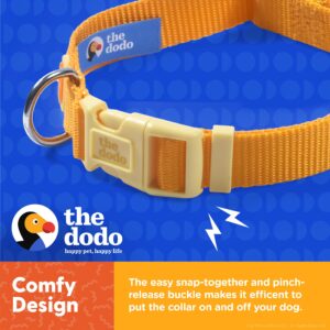 The Dodo All Nylon Yellow Collar and Leash Set - Medium; Matching Cute Leash and Collar Set; Waterproof Dog Leash and Collar Set, Perfect for Beach Day or Trips to The Lake