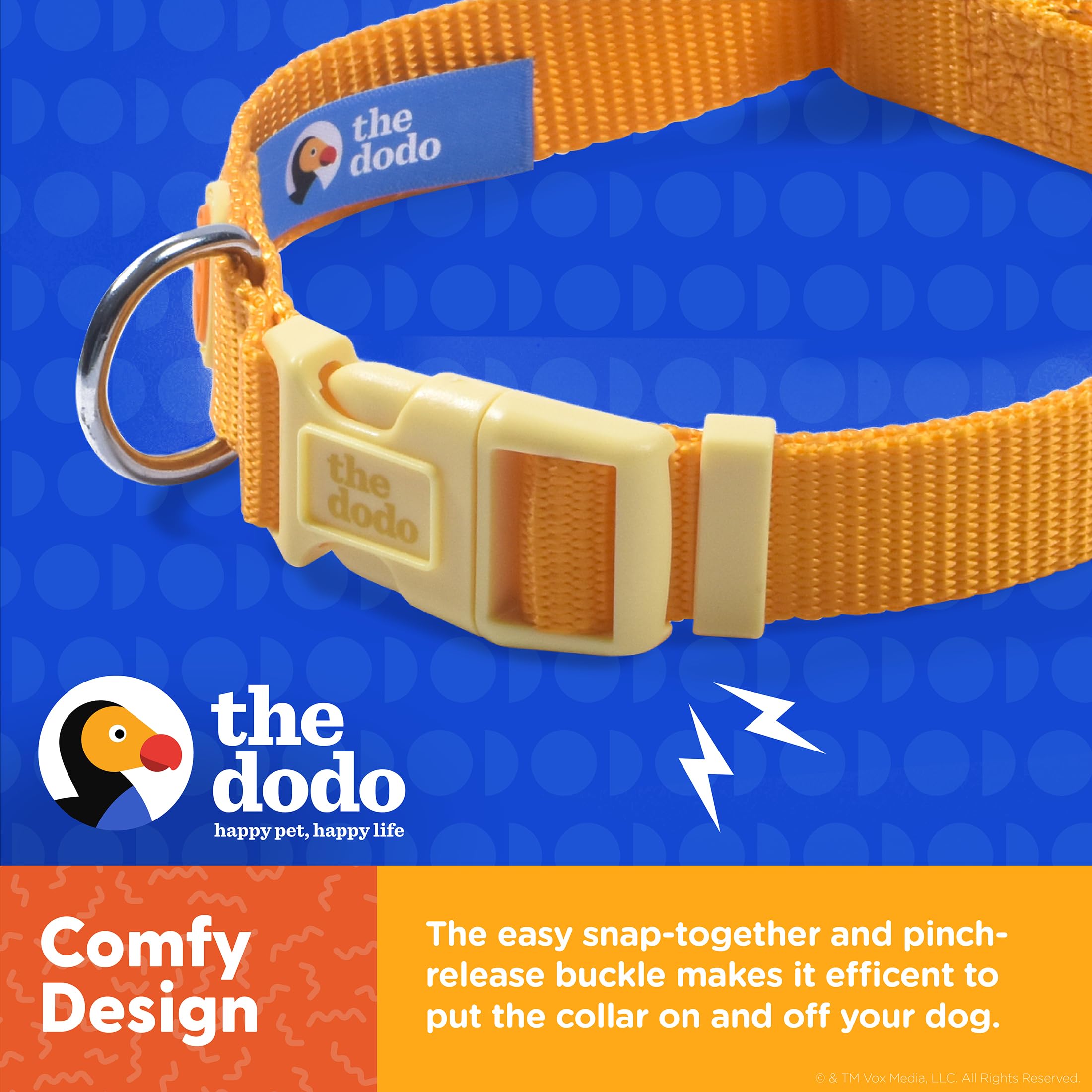 The Dodo All Nylon Yellow Collar and Leash Set - Medium; Matching Cute Leash and Collar Set; Waterproof Dog Leash and Collar Set, Perfect for Beach Day or Trips to The Lake