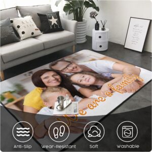 Custom Rug with Logo for Bedroom, Personalized Rugs Add Your Own Photo Text, Customized Area Carpet Anti Slip Washable Door Mat Decoration for Home Living Room Office Garden Balcony Bath 36 x 24 in