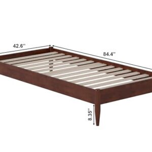 AFI, Pasadena 14" Twin XL Wood Basic Platform Bed Frame, Walnut