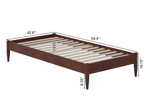 AFI, Pasadena 14" Twin XL Wood Basic Platform Bed Frame, Walnut