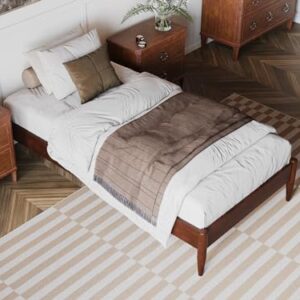 AFI, Pasadena 14" Twin XL Wood Basic Platform Bed Frame, Walnut