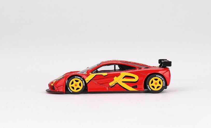 True Scale Miniatures McLaren F1 GTR Red with Yellow Graphics 1996 Presentation Limited Edition to 5040 Pieces Worldwide 1/64 Diecast Model Car