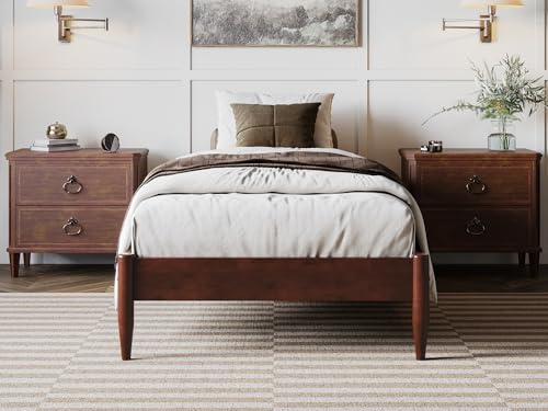 AFI, Pasadena 14" Twin XL Wood Basic Platform Bed Frame, Walnut