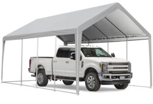 aconee carport 13×25 ft heavy duty car canopy with ventilated windows, removable sidewalls & zipper doors, portable garage boat shelter tent outdoor, waterproof all-season tarp for suv, car, truck