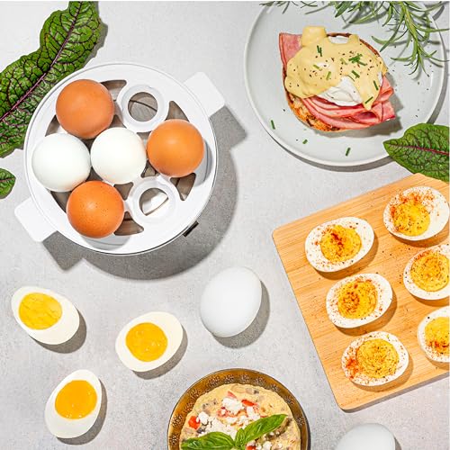 AROMA® Overly Easy Egg Cooker, Steamer, and Electric Egg Poacher | XL Capacity Egg Steamer Fits 7 Eggs