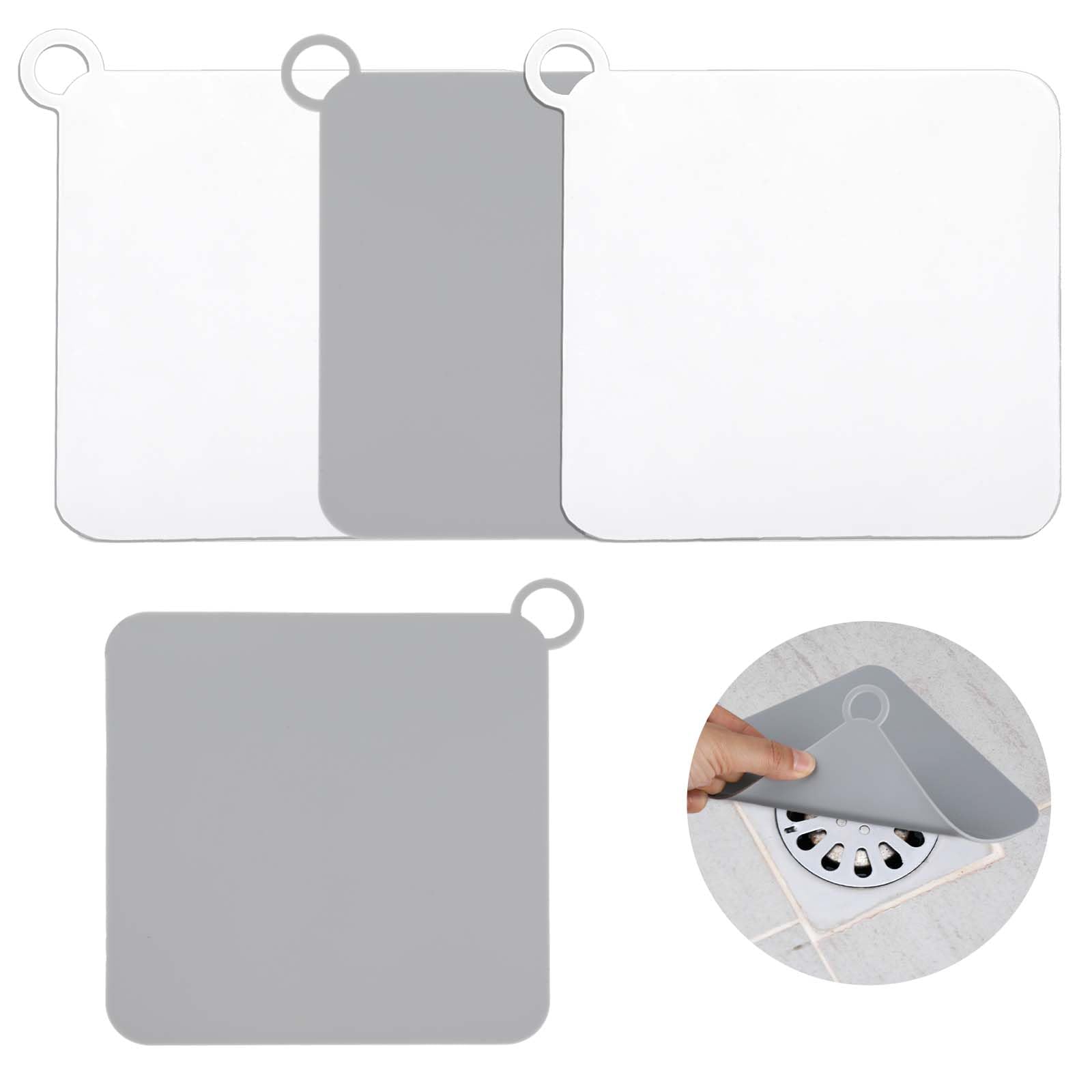 4PCS Drain Covers, Drain Covers to Keep Bugs Out, Bathtub Drain Stopper, Shower Drain Cover, Shower Drain Cover Silicone Anti Odor, 2 White, 2 Grey