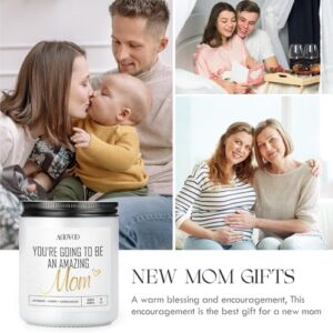 AOOVOO New Mom Gifts - Inspirational Pregnancy Gifts for Expecting Mom, Mother Day Candle Gifts, New Mom Candle Gift, Mom Birthday Gifts, Lavender Scented Candle, 9 oz Soy Wax