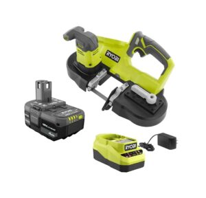 ryobi 18v cordless 2-1/2 in. compact band saw kit with (1) battery and 18v charger - p590k1 - bulk packaging