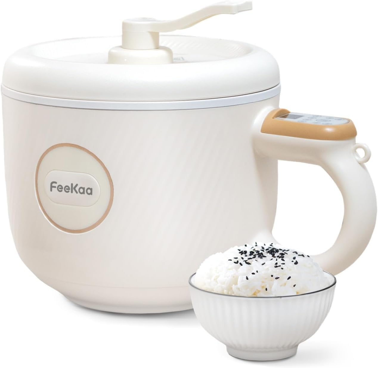 Feekaa Rice Cooker, Poetable Rice Cooker Small 1.2L, Mini Removable Electric Rice Cooker for 1-2 people, 6 Modes Rice Cooker for White Rice, Brown Rice, Stew, Ramen, Porridge, Hot Pot