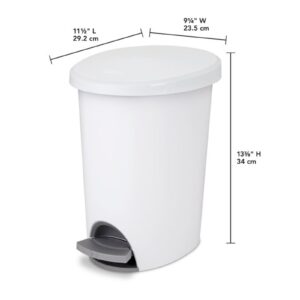 MEZHI 2.6 Gallon Ultra Step On Wastebasket with Lid and Base, 2 Pack