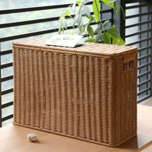 OSALADI Narrow and Tall Storage Box with Lid Book Baskets Narrow Holder Sundries Organizer Toy Baskets Basket with Lid Weave Sundries Basket Plastic File Rack To Weave