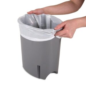 MEZHI 2.6 Gallon Ultra Step On Wastebasket with Lid and Base, 2 Pack