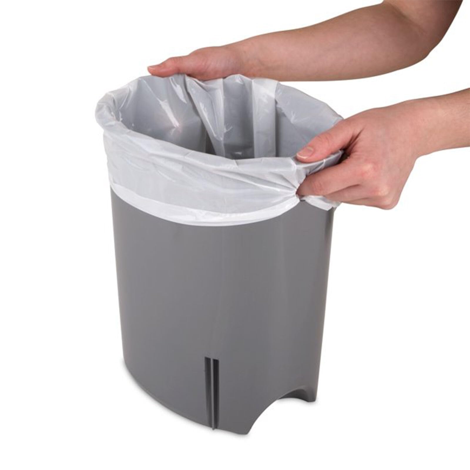 MEZHI 2.6 Gallon Ultra Step On Wastebasket with Lid and Base, 2 Pack