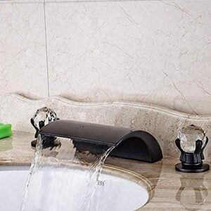 Kitchen Taps Kitchen Tap Faucet Widespread 3 Hole Waterfall Spout Bathroom Bathtub Faucet Sink Sink Mixer Taps Deck Mounted