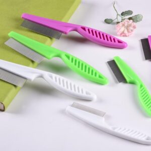 6 Pcs Flea Comb For Cats,Stainless Steel Dog Cat Grooming Combs with Rounded Teeth,Multifunctional Pet Lice Comb Tear Stain Removal,Pet Comb for Detangling and Dematting Face & Paws