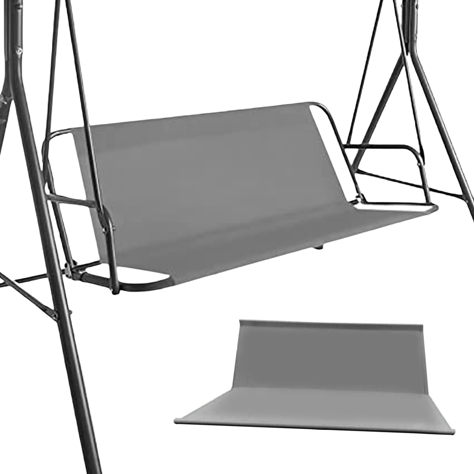 OnIUeZky Garden Swing Seat Cover Replacement Garden Swing Canopy Replacement 45x19x19 Inch Waterproof Yard Swing Chair Cover Fit for Outdoor 2 and 3 Seater Swing Chair Grey