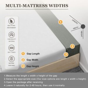 Bed Gap Filler/Mattress Space Filler, Mattress Extender for Twin/Full/Queen/King Bed, Close Gap(0-12") Between Mattress and Headboard or Wall, Stop Losing Your Pillows(Dark Gray-LxWxD-39*2*6in)