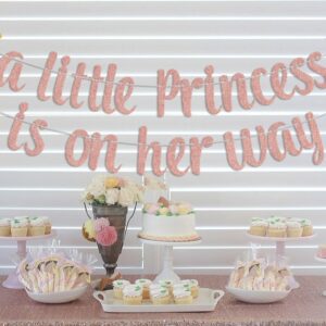 A Little Princess Is on Her Way Banner, Princess Themed Baby Shower Decorations, Crown Welcome Baby Party Decor, Baby Girl 1st Birthday Party Supplies Rose Gold & Gold