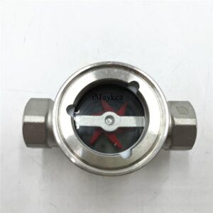 iMaykea 3/4" NPT DN20 Sight Glass Stainless Steel 304 Water Flow Indicator with Concentric PTFE Impeller