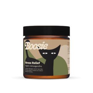 boosie organic adaptogenic powder for dogs and cats - anxiety and stress relief - ashwagandha - 100% natural without additives or preservatives - pet nutrition