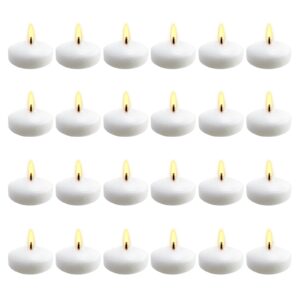 xhkdsymc 24 pcs white floating candles, unscented dripless wax discs floating candles mini candle floating discs for centerpieces, cylinder vases, weddings, party, home decor