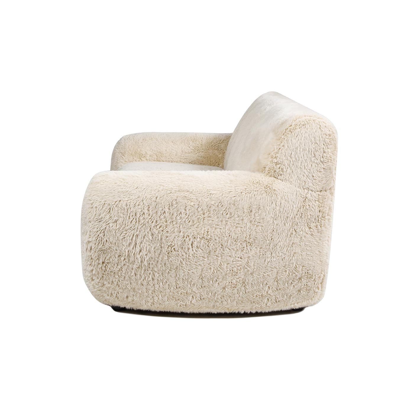 Jennifer Taylor Home Summit 83" Faux Sheepskin Overstuffed Living Room Sofa Couch, Cream Beige