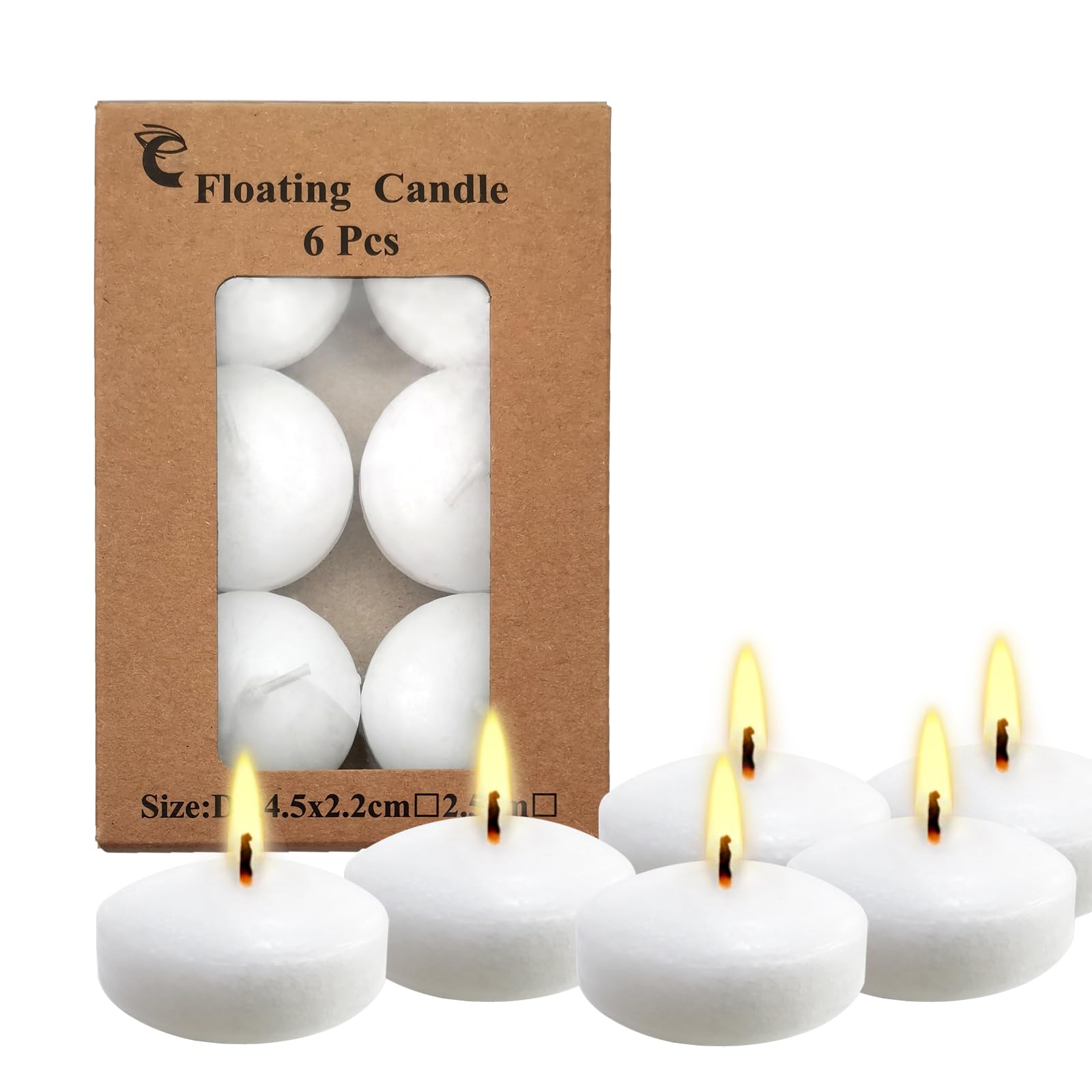 XHKDSYMC 24 PCS White Floating Candles, Unscented Dripless Wax Discs Floating Candles Mini Candle Floating Discs for Centerpieces, Cylinder Vases, Weddings, Party, Home Decor